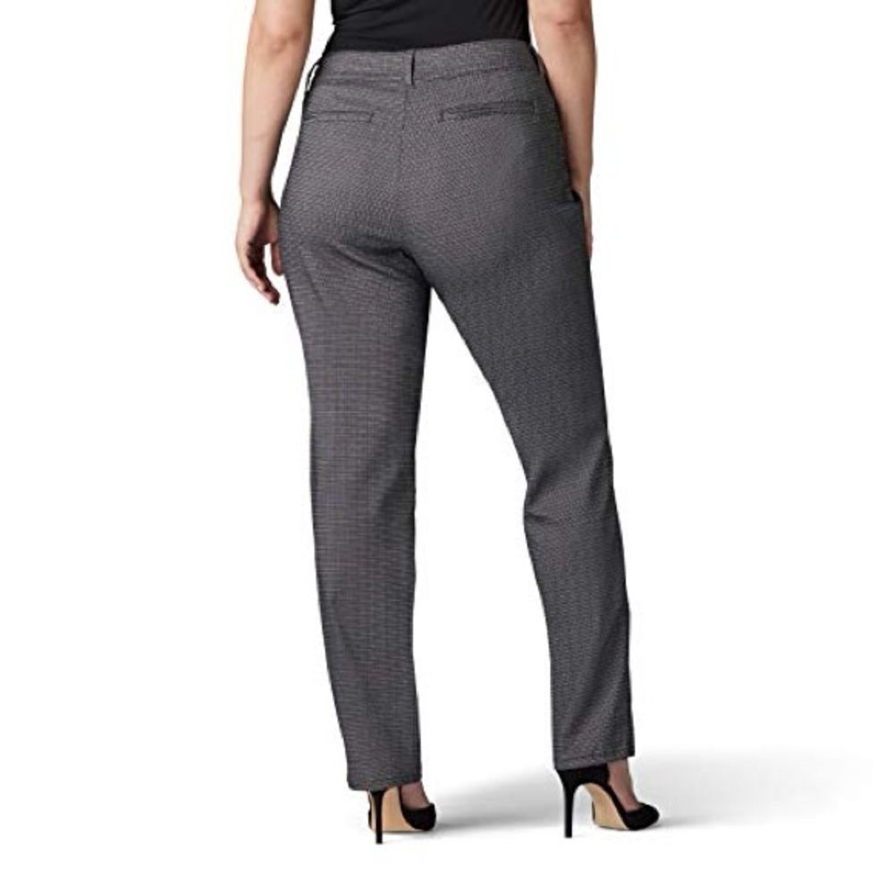 SOHO Charcoal Black And White Straight Leg Pants with Professional Appeal SZ,XL